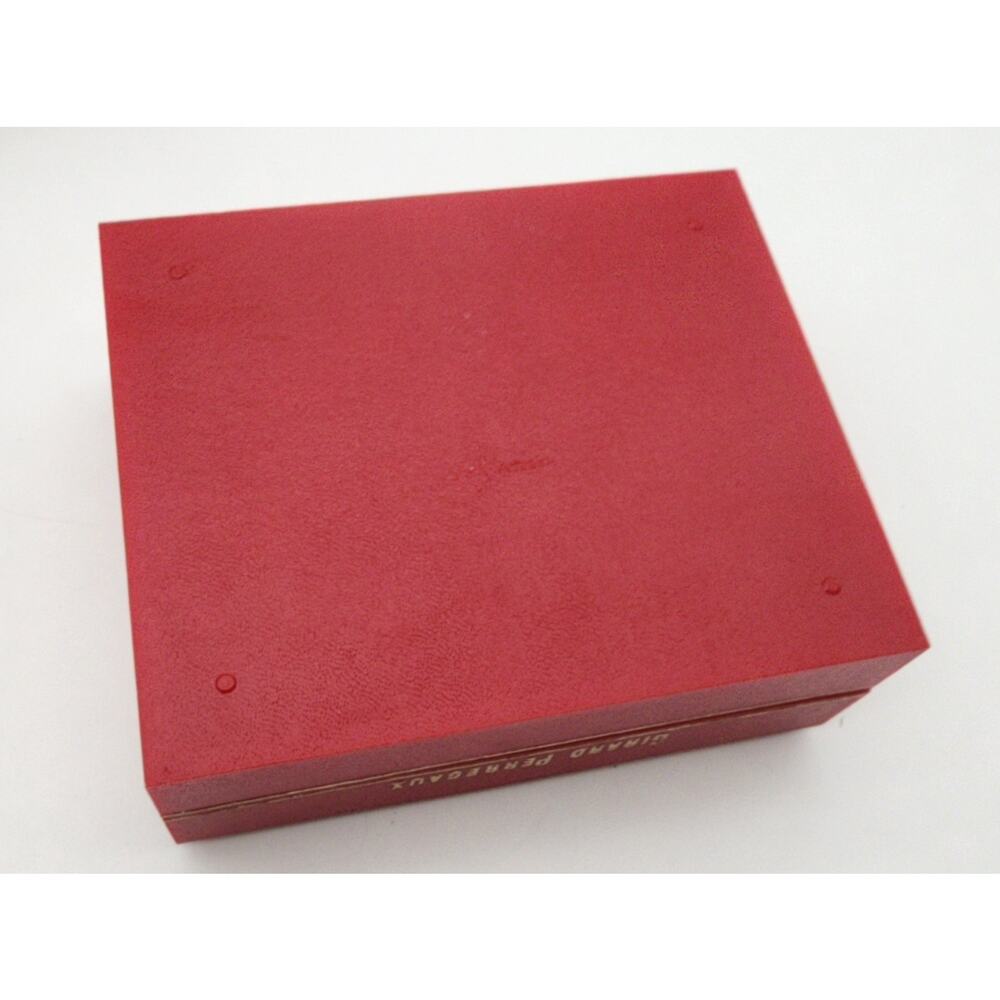 Vtg 1960s Girard-Perregaux Red Gold Presentation Clamshell Watch Box & Documents - Picture 11 of 16